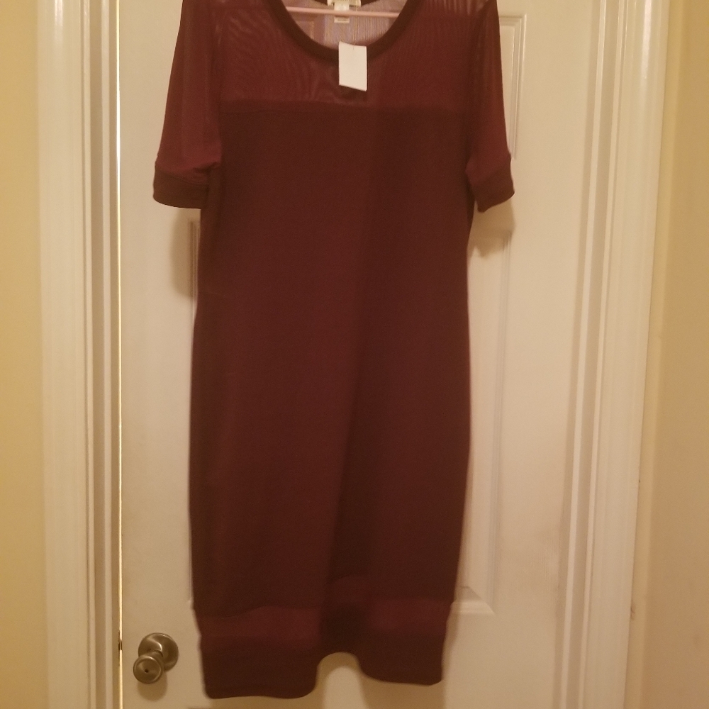 Burgundy body con dress